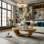 Sculptural Solid Wood Coffee Table – Modern Organic Living Room Center Table - view 7 of 8