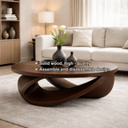 Sculptural Solid Wood Coffee Table – Modern Elegant Design for Living Rooms - view 8 of 9