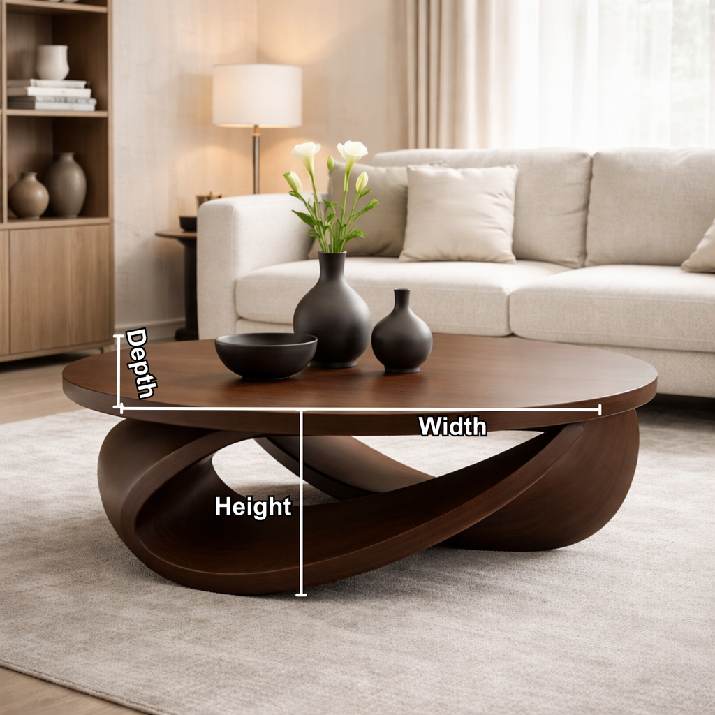 Sculptural Solid Wood Coffee Table – Modern Elegant Design for Living Rooms - view 7 of 9