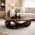 Sculptural Solid Wood Coffee Table – Modern Elegant Design for Living Rooms - view 7 of 9