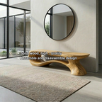 Live Edge Sculptural Solid Wood Entryway Bench – Organic Modern Statement Piece - view 6 of 7