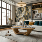 Sculptural Solid Wood Coffee Table – Modern Organic Living Room Center Table - view 8 of 8
