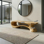 Live Edge Sculptural Solid Wood Entryway Bench – Organic Modern Statement Piece - view 5 of 7