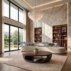 Solid Wood Round Coffee Table with Open Base – Modern Sculptural Living Room Table - view 6 of 8