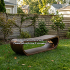 Solid Wood Outdoor Bench Curved Hollow Design with Sculptural Loop Base - view 8 of 8