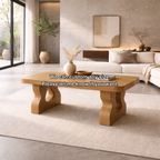Solid Wood Coffee Table with Sculptural Legs – Modern Living Room Center Table - view 7 of 7