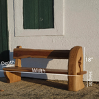 Rustic Organic Bench With Sculptural Armrest For Garden Or Entryway - view 7 of 7