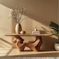 Handcrafted Solid Wood Console Table with Organic Curved Base and Natural Live Edge Design - view 1 of 5