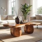 Handcrafted Solid Wood Coffee Table with Organic Curved Legs and Natural Live Edge Design - view 1 of 5