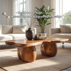 Handcrafted Solid Wood Coffee Table with Organic Curved Legs and Natural Live Edge Design - view 3 of 5