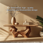 Handcrafted Solid Wood Console Table with Organic Curved Base and Natural Live Edge Design - view 3 of 5