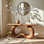 Handcrafted Solid Wood Console Table with Artistic Curved Base and Modern Minimalist Design - view 3 of 5
