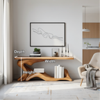 Handcrafted Solid Wood Console Table with Sculptural Organic Base and Modern Minimalist Design - view 4 of 8