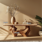 Handcrafted Solid Wood Console Table with Organic Curved Base and Natural Live Edge Design - view 2 of 5