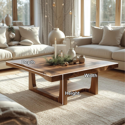 Handcrafted Solid Wood Coffee Table with Natural Live Edge Design for Modern Living Rooms - view 2 of 5