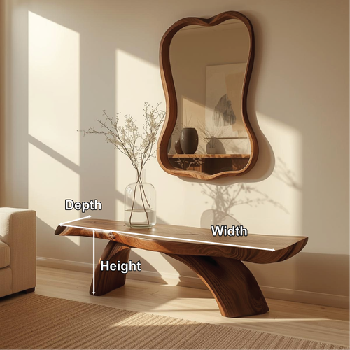 Handcrafted Solid Wood Entryway Bench with Curved Live Edge Design for Modern Natural Interiors - view 2 of 5