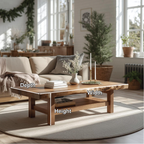 Handcrafted Solid Wood Coffee Table with Live Edge Design and Lower Shelf for Modern Homes - view 2 of 5