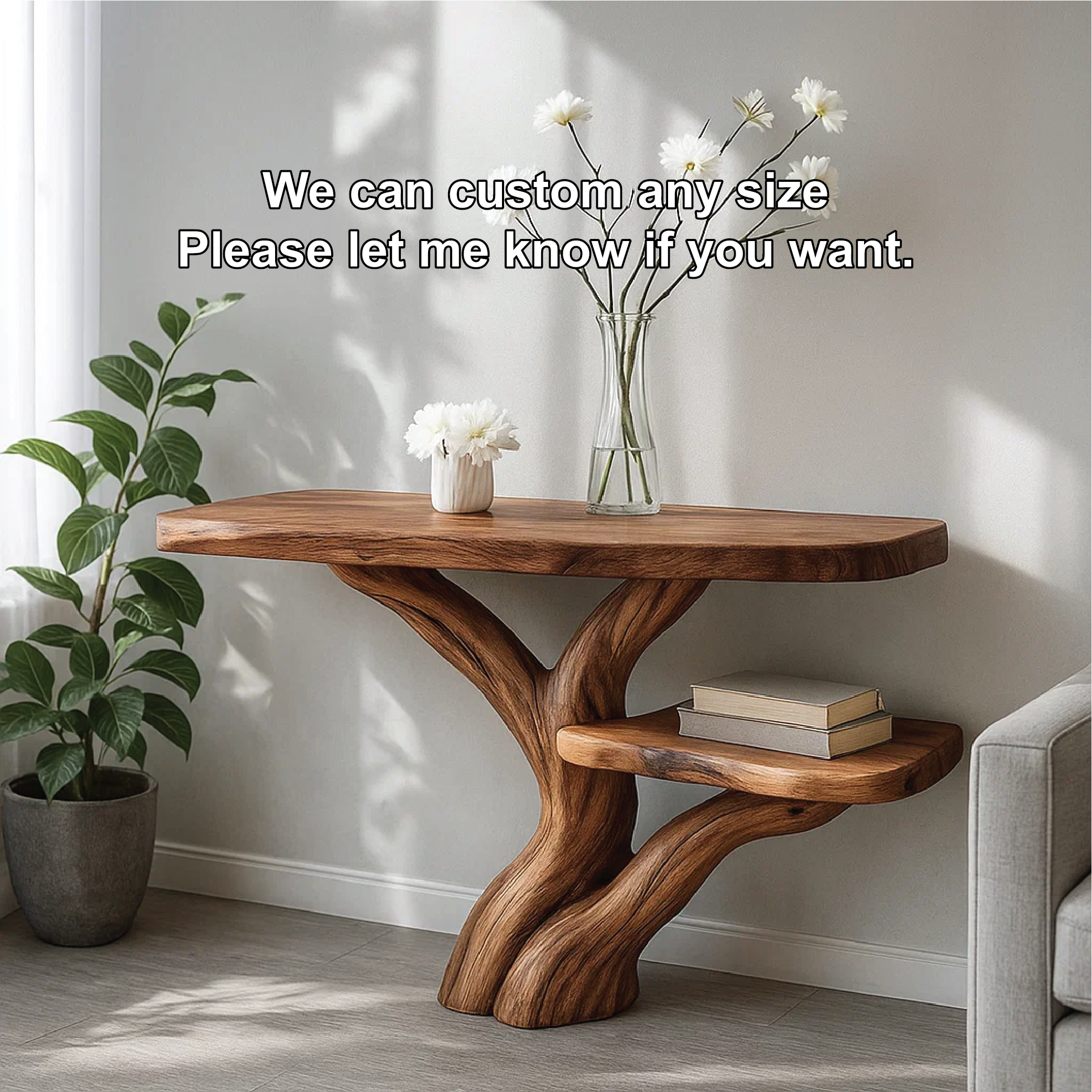 Handcrafted Solid Wood Tree Console Table with Organic Branch Design for Modern Natural Spaces - view 4 of 5