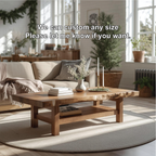 Handcrafted Solid Wood Coffee Table with Live Edge Design and Lower Shelf for Modern Homes - view 4 of 5