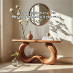 Handcrafted Solid Wood Console Table with Artistic Curved Base and Modern Minimalist Design - view 4 of 5
