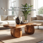Handcrafted Solid Wood Coffee Table with Organic Curved Legs and Natural Live Edge Design - view 4 of 5