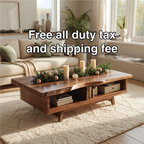 Handcrafted Solid Wood Coffee Table with Live Edge Top and Open Storage for Cozy Living Rooms - view 5 of 5