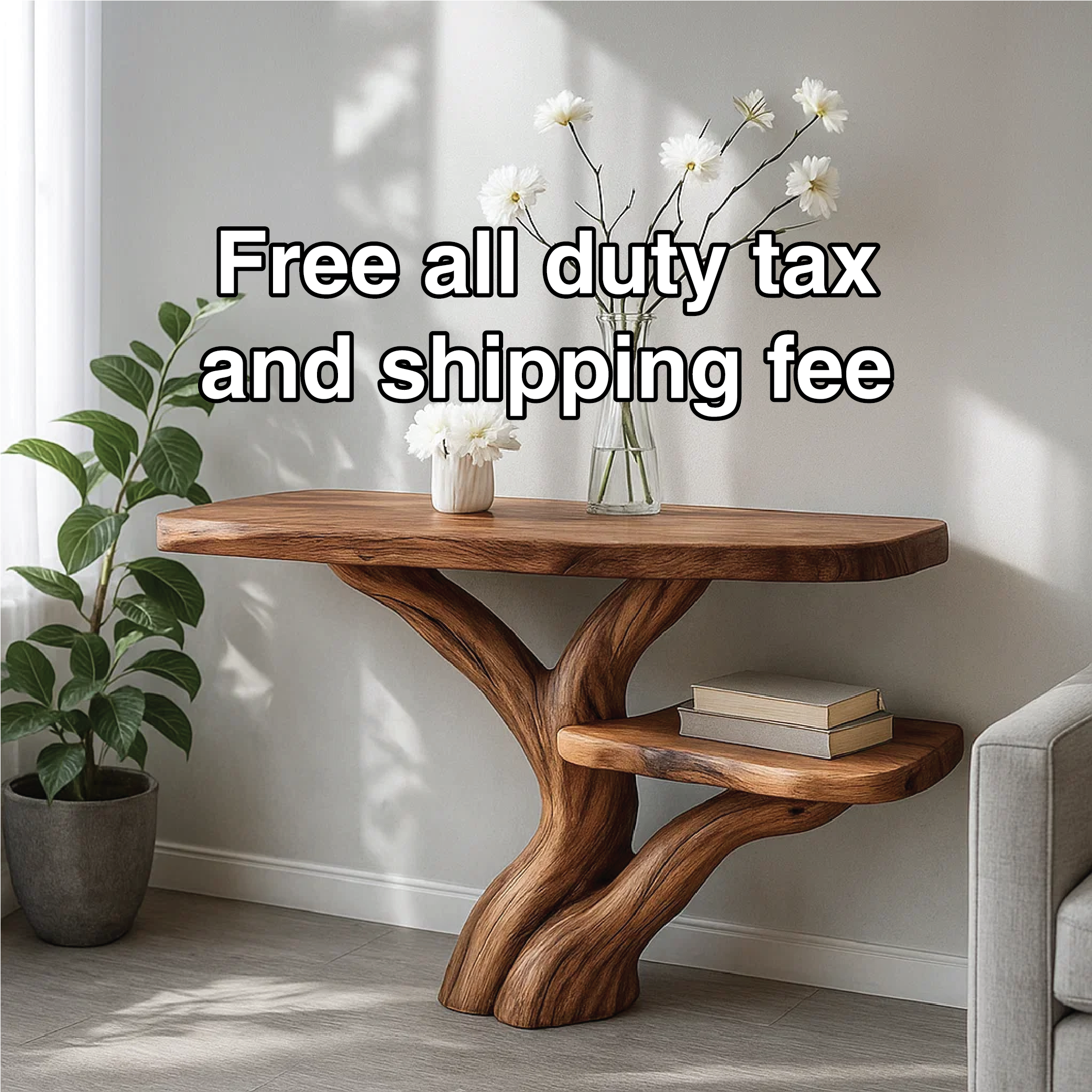 Handcrafted Solid Wood Tree Console Table with Organic Branch Design for Modern Natural Spaces - view 5 of 5