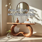 Handcrafted Solid Wood Console Table with Artistic Curved Base and Modern Minimalist Design - view 5 of 5