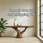 Handcrafted Solid Wood Tree Console Table with Natural Live Edge Design for Modern Homes - view 5 of 5