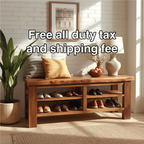 Handcrafted Solid Wood Entryway Bench with Live Edge Top and Multi-Tier Shoe Storage Shelves - view 5 of 5