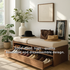 Solid Wood Entryway Bench with Storage Cubbies, Rustic Hallway Organizer Seat - view 6 of 7