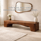 Modern Curved Entryway Bench Sculptural Hallway Seat Minimalist Console Style Furniture - view 5 of 7
