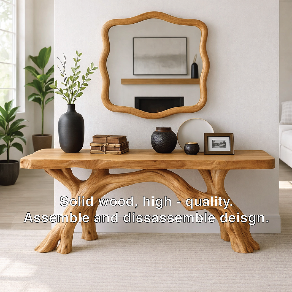 Tree Branch Solid Wood Console Table, Sculptural Organic Entryway Table - view 3 of 7