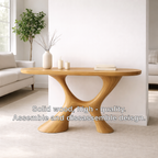 Modern Solid Wood Console Table, Sculptural Organic Base Entryway Hallway Oak Statement Furniture - view 3 of 7