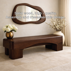 Modern Entryway Bench Curved Sculptural Hallway Seat Minimalist Statement Furniture - view 6 of 7