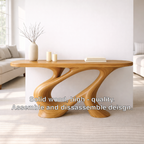 Modern Solid Wood Console Table, Sculptural Organic Base Walnut Entryway Hallway Statement Furniture - view 4 of 7