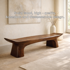 Modern Curved Entryway Bench Sculptural Hallway Seat Organic Minimalist Furniture - view 5 of 7
