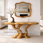 Sculptural Solid Wood Console Table, Organic Tree Root Base Entryway Hallway Furniture - view 3 of 7
