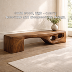 Modern Entryway Bench Sculptural Curved Hallway Seat Organic Statement Furniture - view 6 of 7