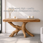 Rustic Solid Wood Console Table, Natural Tree Root Base Entryway Hallway Statement Furniture - view 3 of 7