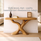 Organic Solid Wood Console Table, Sculptural Tree Base Entryway Hallway Furniture - view 7 of 7