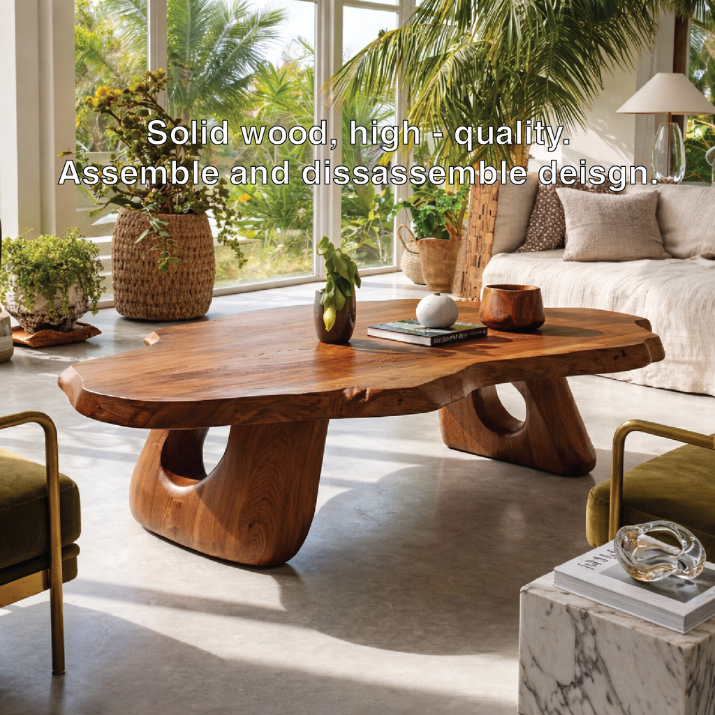 Organic Wooden Coffee Table with Unique Sculptural Base - view 5 of 7