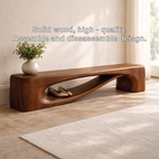 Modern Entryway Bench with Shelf Sculptural Hallway Seat Organic Statement Furniture - view 5 of 7