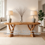 Rustic Solid Wood Console Table, Sculptural Branch Base Entryway Hallway Furniture - view 3 of 7