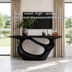 Solid Wood Console Table with Organic Curved Base, Modern Artistic Design - view 7 of 7