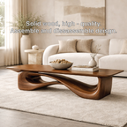Sculptural Wooden Coffee Table, Modern Organic Living Room Centerpiece Furniture - view 7 of 7