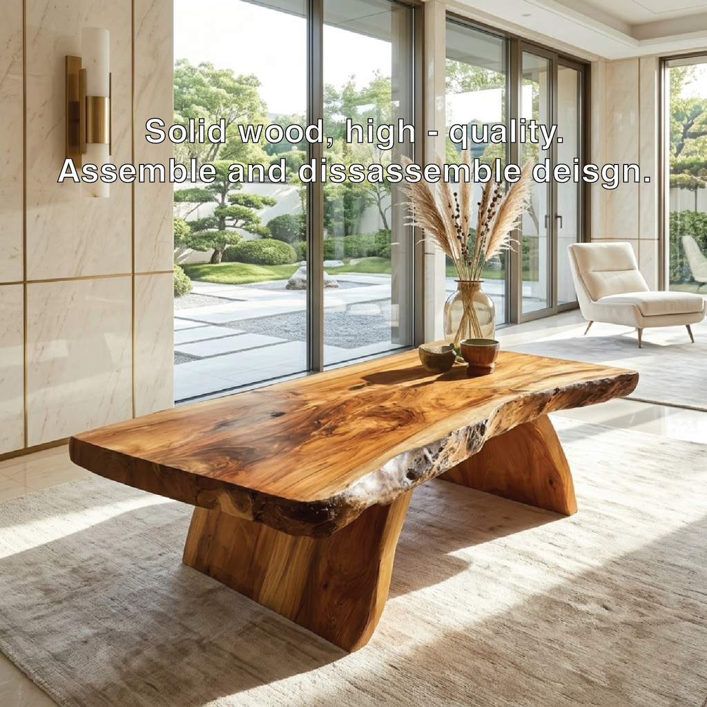 Organic Live Edge Coffee Table with Sculptural Base, Modern Living-Room Statement Centerpiece - view 6 of 7