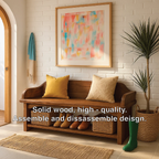 Solid Wood Entryway Bench with Armrests and Shoe Shelf Storage - view 5 of 7