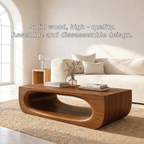 Modern Sculptural Coffee Table with Open Base, Minimalist Living Room Centerpiece - view 6 of 7
