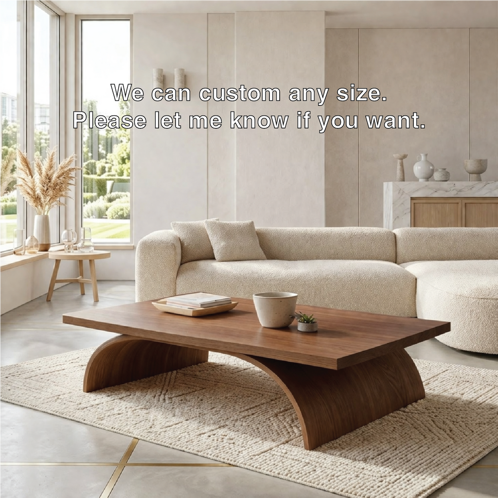 Modern Sculptural Coffee Table with Curved Base, Minimalist Living Room Centerpiece - view 6 of 7